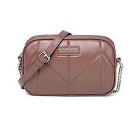 David Jones - Borsa a Tracolla Donna - Borsa a Spalla Multitasca con Zip - Borsette Telefono Simil Pelle PU 2 scomparti - Sacchetto Messenger Crossbody Bag Moda - Rosa Antico