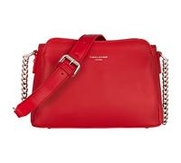 David Jones - Borsa a Tracolla Donna - Piccola Borsa Spalla Catena Simil Pelle PU - Borsetta con 3 Scomparti Tasche - Borsa a Mano Borsello Moda Città Viaggio Shopping - Rosso
