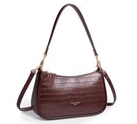 David Jones - Borsa a tracolla piccola a coccodrillo indossata a spalla da donna - Borsa Hobo similpelle PU rigida indossata sotto la spalla braccio - Borsa da sera Besace Città alla moda elegante
