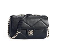 David Jones - Borsa a Tracolla Piccola Donna - Borsa a Mano a Spalla Cadena Simil Pelle PU Trapuntata - Pochette a Patta - Borsetta Città Serata Shopping Telefono Moda - Nero