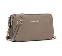 David Jones - Borsa a Tracolla Piccola Donna - Borsa a Mano Spalla Telefono Pelle PU Rigida - Borsetta 3 Scomparti Tasche - Clutch Crossbody Bag Moda Noche Sera - Beige Talpa