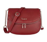 David Jones - Borsa a Tracolla Piccola Donna - Catena PU Pelle Zip - Borsetta a Mano Elegante Messenger Crossbody Bag - Pochette Clutch Quotidiana Moda Lavoro Viaggio - Bordeaux Rosso