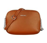 David Jones - Borsa a Tracolla Spalla Donna - Borsa a Mano Piccola Molte Tasche - Borsetta PU Pelle Multitasche - Pochette Media Crossbody Messenger Bag - Moda Lavoro Quotidiana - Cognac Marrone