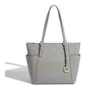 David Jones - Borsa da donna a mano | Tote bag | Borsa a tracolla con manico lungo in pelle PU | Shopper con capacità media | Borsa elegante da città, grigio, M, Contemporaneo