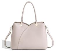 David Jones - Borsa da donna - Borsa in pelle PU con tracolla a tracolla - 3 scomparti multitasche - Tote Città Lavoro elegante classico chic moda taglia media, beige