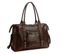 David Jones - Borsa da donna grande - Borsa a tracolla con tracolla in ecopelle PU - Borsa da scuola per scuola di lavoro formato A4 - Città Vintage alla moda elegante, marrone cioccolato
