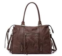 David Jones - Borsa da donna in pelle scamosciata, marrone, L