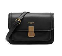 David Jones - Piccola Borsa a Tracolla Spalla Donna - Borsa Mano PU Pelle con Patta e Tornello - Messenger Crossbody Bag Clutch Borsetta Sera Pochette Elegante Shopping Viaggio - Nero