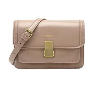 David Jones - Piccola Borsa a Tracolla Spalla Donna - Borsa Mano PU Pelle con Patta e Tornello - Messenger Crossbody Bag Clutch Borsetta Sera Pochette Elegante Shopping Viaggio - Beige Talpa