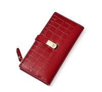 David Jones - Portafoglio Compagno Grande Capacità Donna - Portamonete Lungo in Similpelle PU - Porta Carte con Diversi Scomparti - Elegante e alla Moda, rosso, taglia unica