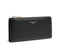 David Jones - Portafoglio Donna Compatto Simil Pelle PU - Porta Carte Lungo Portamonete Elegante - Scomparti per Banconote e Monete - Nero