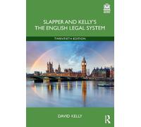 David Kelly Slapper and Kelly's The English Legal System (Tascabile)