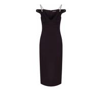 DAVID KOMA - Abito Midi Nero con Cinturini di Cristallo - -Dresses -Donna -Nero -M