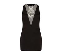 DAVID KOMA, ,Dresses ,Donna ,Nero ,L Crystal Rose Satin Mini Dress