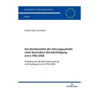 David Lehmann Das Rechtsinstitut Der Fuehrungsaufsicht Unter Besonde (Tascabile)