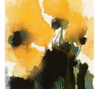 David Ross King Arancione su Tela, 40 x 40 cm, Motivo: Impronte, Colore: Multicolore