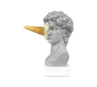 David Sculpture Ice Cream - Busto di dolcetto congelato con faccia colpita, statuetta appesa per portachiavi | Pezzo di arredamento surreale e contemporaneo, statua giocosa per ornamento su scaffale,