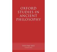 David Sedley Oxford Studies in Ancient Philosophy volume XXII (Copertina rigida)