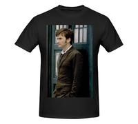 David Star Tennant Camicia Casual da Uomo Manica Corta Girocollo in Cotone T-Shirt Moda Stampata Tee Top T-Shirt Morbida da Uomo Large