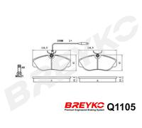 DAVID VASCO Q1105 Kit pastiglie freno, Freno a disco per CITROËN,FIAT,PEUGEOT