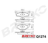DAVID VASCO Q1274 Kit pastiglie freno, Freno a disco per SEAT,SKODA,VW