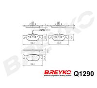 DAVID VASCO Q1290 Kit pastiglie freno, Freno a disco per FIAT,LANCIA