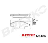 DAVID VASCO Q1485 Kit pastiglie freno, Freno a disco per ALFA ROMEO,FIAT,LANCIA