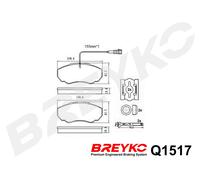 DAVID VASCO Q1517 Kit pastiglie freno, Freno a disco per CITROËN,FIAT,PEUGEOT