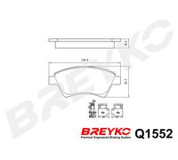 DAVID VASCO Q1552 Kit pastiglie freno, Freno a disco per RENAULT