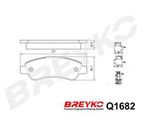 DAVID VASCO Q1682 Kit pastiglie freno, Freno a disco per CITROËN,FIAT,PEUGEOT