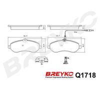 DAVID VASCO Q1718 Kit pastiglie freno, Freno a disco per CITROËN,FIAT,PEUGEOT,TO