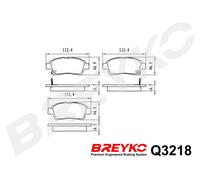DAVID VASCO Q3218 Kit pastiglie freno, Freno a disco per TOYOTA