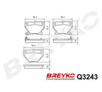 DAVID VASCO Q3243 Kit pastiglie freno, Freno a disco per TOYOTA