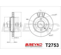 DAVID VASCO T2753 Disco freno per FORD,MAZDA