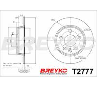 DAVID VASCO T2777 Disco freno per FORD,SEAT,VW