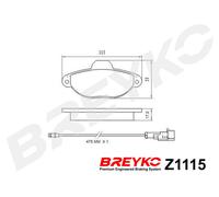 DAVID VASCO Z1115 Kit pastiglie freno, Freno a disco per FIAT,LANCIA