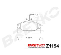 DAVID VASCO Z1194 Kit pastiglie freno, Freno a disco per PEUGEOT