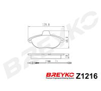 DAVID VASCO Z1216 Kit pastiglie freno, Freno a disco per CITROËN,FIAT,PEUGEOT