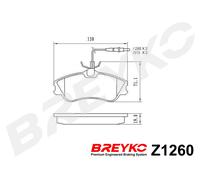 DAVID VASCO Z1260 Kit pastiglie freno, Freno a disco per CITROËN,PEUGEOT