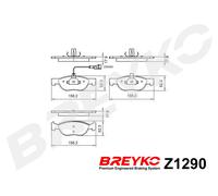 DAVID VASCO Z1290 Kit pastiglie freno, Freno a disco per FIAT,LANCIA