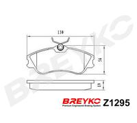 DAVID VASCO Z1295 Kit pastiglie freno, Freno a disco per CITROËN,PEUGEOT