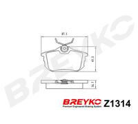 DAVID VASCO Z1314 Kit pastiglie freno, Freno a disco per MITSUBISHI,PROTON,SMART