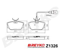 DAVID VASCO Z1326 Kit pastiglie freno, Freno a disco per FORD,SEAT,VW