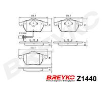 DAVID VASCO Z1440 Kit pastiglie freno, Freno a disco per FORD,SEAT,VW