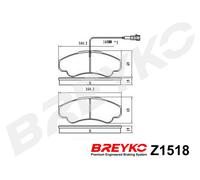 DAVID VASCO Z1518 Kit pastiglie freno, Freno a disco per CITROËN,FIAT,PEUGEOT