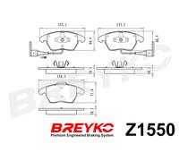 DAVID VASCO Z1550 Kit pastiglie freno, Freno a disco per AUDI,SEAT,SKODA,VW