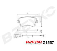 DAVID VASCO Z1557 Kit pastiglie freno, Freno a disco per VW