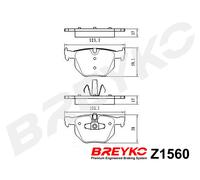DAVID VASCO Z1560 Kit pastiglie freno, Freno a disco per BMW,BMW (BRILLIANCE)