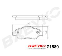 DAVID VASCO Z1589 Kit pastiglie freno, Freno a disco per FIAT
