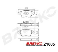DAVID VASCO Z1605 Kit pastiglie freno, Freno a disco per AUDI,CITROËN,FORD,PEUGE